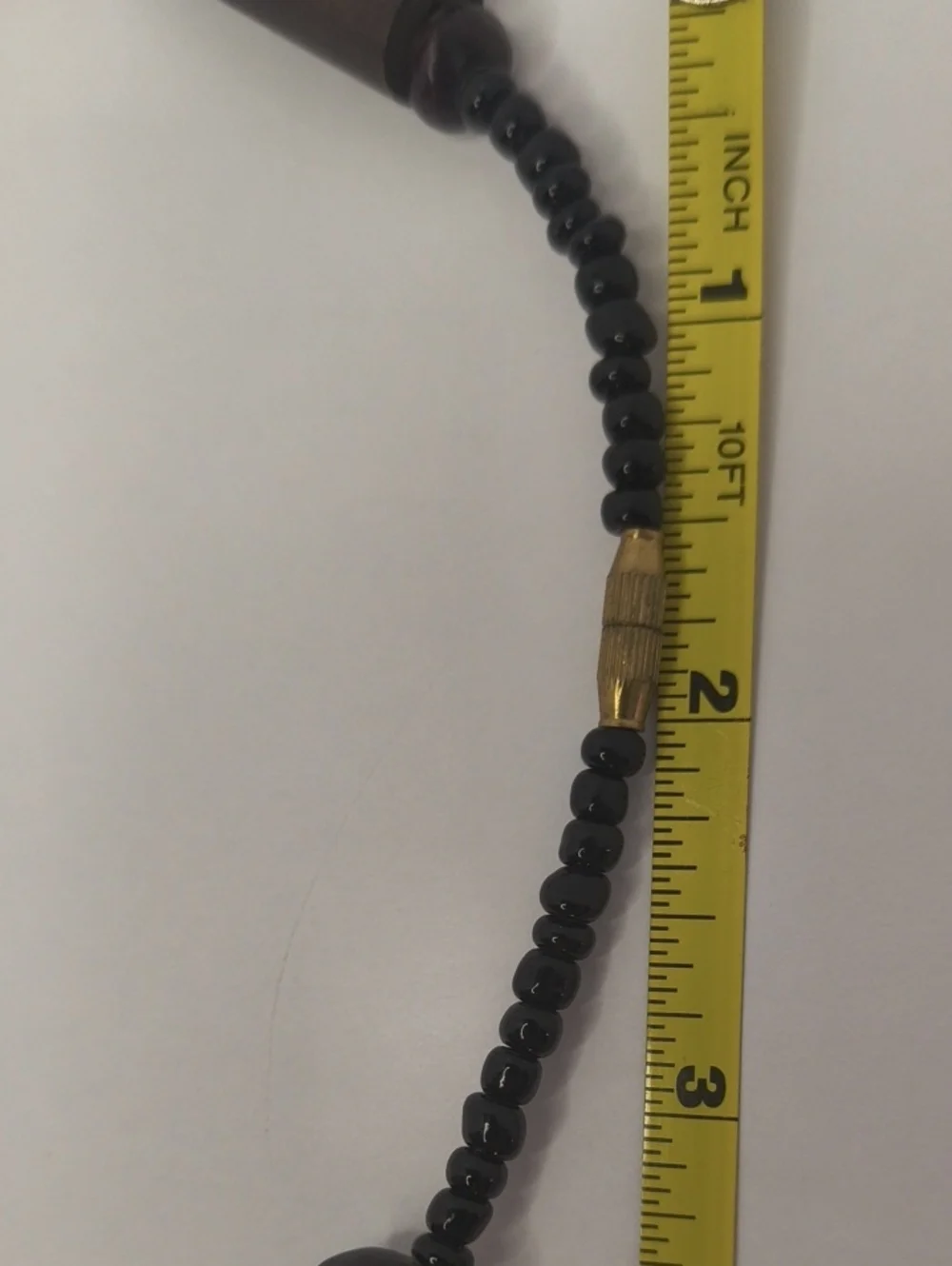 Natural Wood Bead Necklace Vintage Barrel Clasp